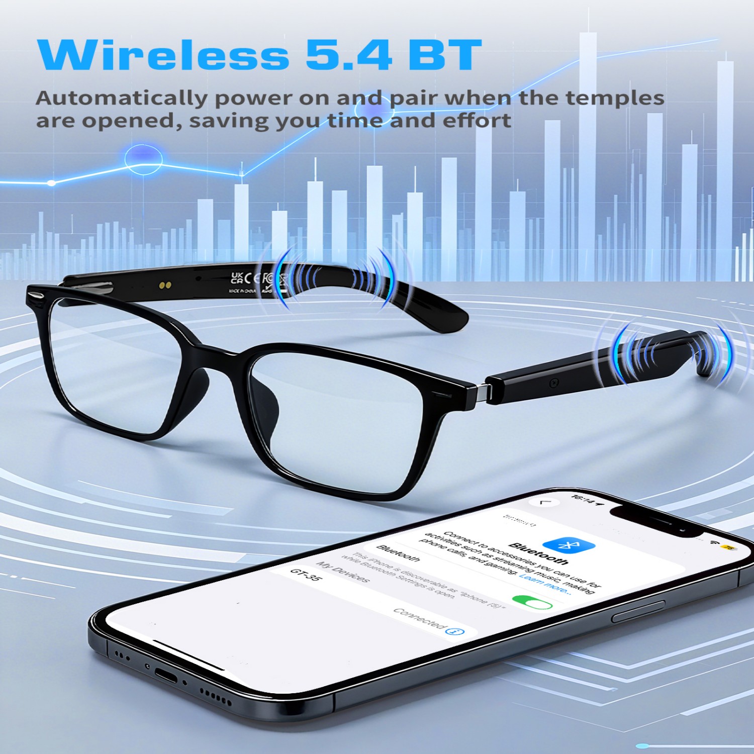 Audio Music Ai - Occhiali Smart GT35 con Traduzione AI,