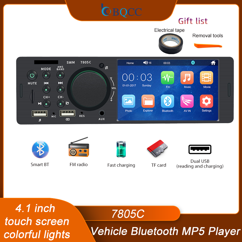 Audio Universal Music - BQCC 1 din4.1pollici Touchscreen autoradio Bluetooth