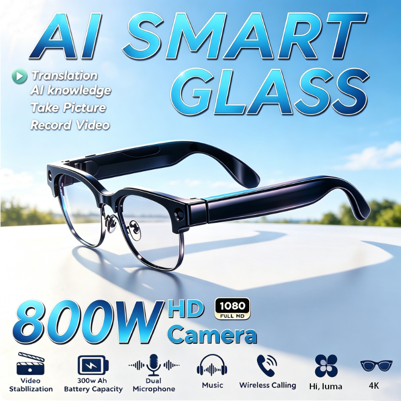 Audio Music Ai - Occhiali Intelligenti HD da 800W per